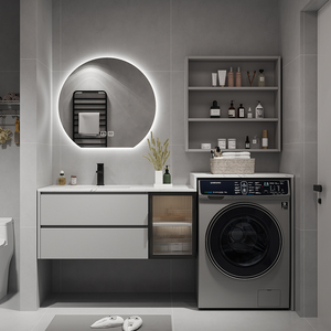 Tavolo di lavaggio in pietra sinterizzata <span class=keywords><strong>mobile</strong></span> da <span class=keywords><strong>bagno</strong></span> lavatrice armadio integrato lavanderia - Product Image 5