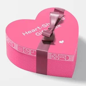 Recyclable Custom Pink Mom Boxes For Flowers Heart Shaped Mother's Day Gift Packaging Floral Boxes