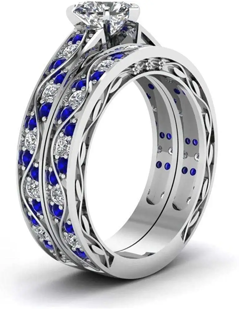 10K Ouro Branco Filled Carbide Tungsten Casal Mulheres Noivado Casamento Homens Lab Grown Diamante Moissanite Moda Jóias Anéis