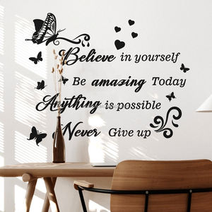 Simple <span class=keywords><strong>proverbe</strong></span> étranger Slogan inspirant autocollant mural Studio porche chambre décoration papier peint autocollant mural auto-adhésif - Product Image 2