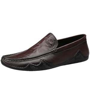 Chaussures en cuir pour homme, style business, automne, avec semelle extérieure en caoutchouc souple, design léger et respirant, fermeture à lacets, ajustement confortable - Product Image 1