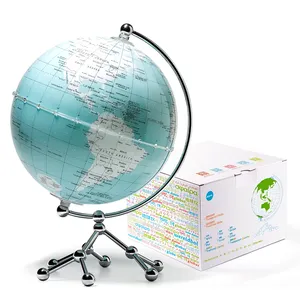 Produk grosir hadiah kantor custom Wellfun hadiah dunia globe dengan pencahayaan perahu layar hadiah promosi Bumi Dunia
