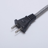 Cordon d'alimentation tressé haute température US NEMA 1-15P avec borne à œillet de type O pour fer à repasser et lampe