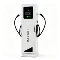 Borne de recharge pour véhicules électriques sur pied, double pistolet, chargeur AC pour VE avec double câble Type 2, écran LCD