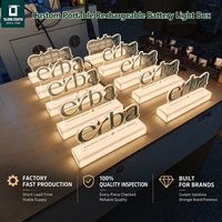 Boîte à lumière avec batterie au lithium, enseigne lumineuse personnalisée sans fil, signalétique LED néon sans fil en acrylique pour affichage de point de vente sur table