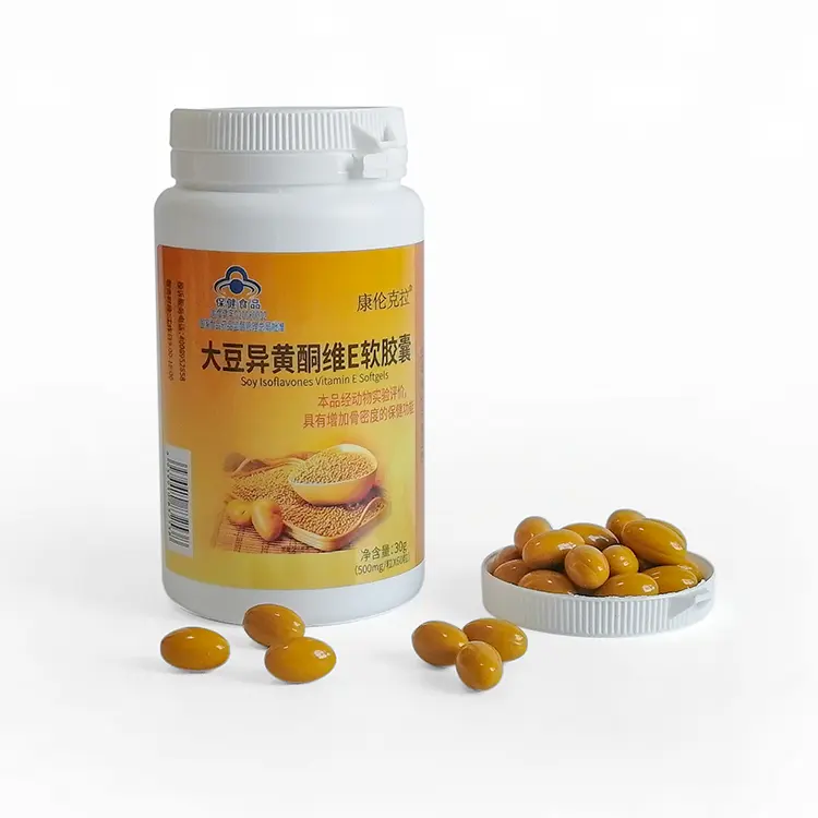 Food grade supplement of soybean isoflavone calcium soft capsule for improving women's health