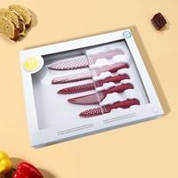 Nouvel ensemble de couteaux de cuisine 6 pièces avec revêtement, planche à découper, ensemble de couteaux multifonctionnels en acier inoxydable pour fruits et pain, usage domestique