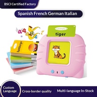Machine à cartes flash éducatives à thème chat avec fonction vocale pour enfants de 0 à 3 ans, en plastique, emballage en boîte colorée, transfrontalier