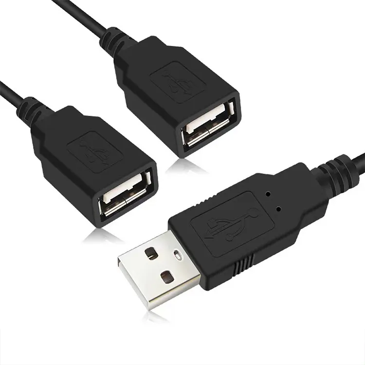 USB 2.0 A Male To 2 Dual 2 USB Female Jack Y Splitter Hub Power Cord usb splitter cable