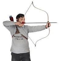 Arc de tir traditionnel à pointe souple, en bambou, avec lamelles en fibre de verre noire, tir rapide, anti-flexion, arc et flèches