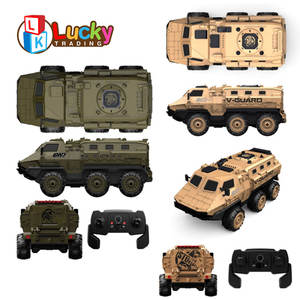 LKTOYS 2,4 Ghz <span class=keywords><strong>escala</strong></span> 1:16 6 canales RC ejército blindado coche Control remoto todoterreno vehículos militares camión juguete para niños - Product Image 5