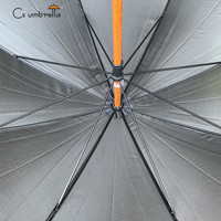 YS-1047 Parapluie droit semi-automatique coupe-vent avec manche en bois, impression de logo personnalisé, parapluie promotionnel pour entreprise