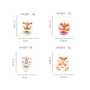 دبوس بروش صيني للرقص على شكل أسد كرتوني ومينا دبوس طية صدر احتفالي للاحتفال باليوم الوطني للعام الجديد لإكسسوارات الملابس - Product Image 5