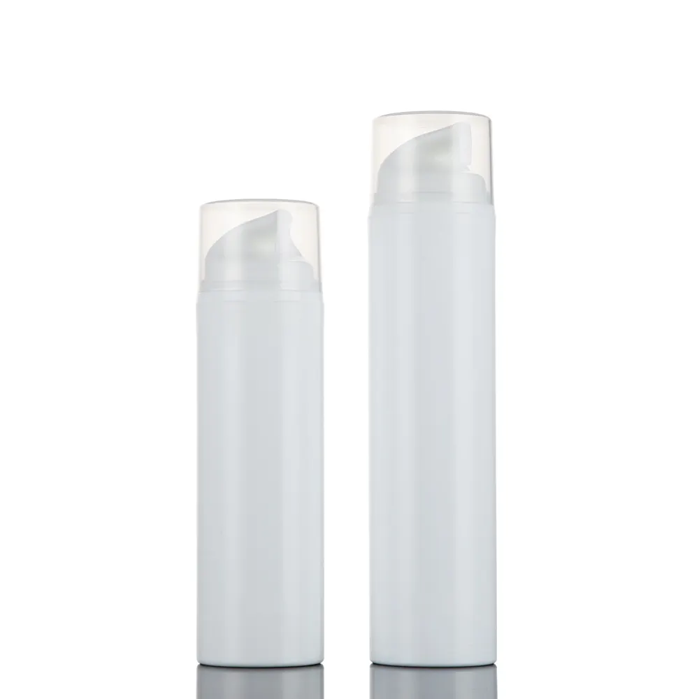Botol pompa pengap lotion PP putih 50ml 100ml 120ml 150ml untuk kosmetik pemasok kemasan Cina grosir wadah bulat
