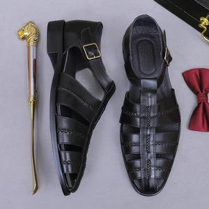 Chaussures plates noires pour hommes, faites à la main, de haute qualité, respirantes, imperméables, décontractées, pour mariage, dessus brillant - Product Image 2