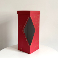 Boîte cadeau esthétique écologique et recyclable personnalisée pour fleurs, avec motif ajouré, facile à transporter, en carton ondulé robuste pour les festivals