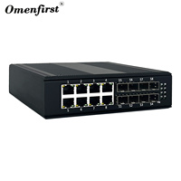 Switch Industrial de Núcleo con 8 Puertos SFP, 8 Puertos PoE, Switch de Red de 10/100/1000Mbps, Switch Industrial de Red Gigabit Ethernet