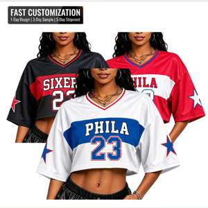 <span class=keywords><strong>Maillot</strong></span> de match des Philadelphia <span class=keywords><strong>76ers</strong></span> 2026 – T-shirt LeBron James pour femme, coupe ample, manches larges, en maille, style Y2K, streetwear - Product Image 1