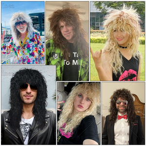 <span class=keywords><strong>Peluca</strong></span> Larga y Rizada Personalizable Estilo Punk Rocker para Cosplay, Disfraz de Halloween para Mujeres y Hombres, <span class=keywords><strong>Peluca</strong></span> para Fiesta de Cosplay, Precio al por Mayor - Product Image 6