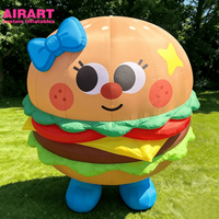 Ballon alimentaire gonflable en forme de hamburger pour la décoration de scène, hamburger gonflable pour les nouveautés de fête