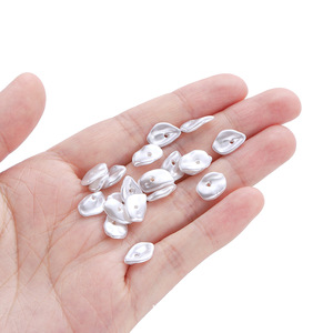 Flocons de perles baroques imitation ABS de forme irrégulière pour la fabrication de bracelets, composants de bijoux blancs 12 mm - Product Image 2