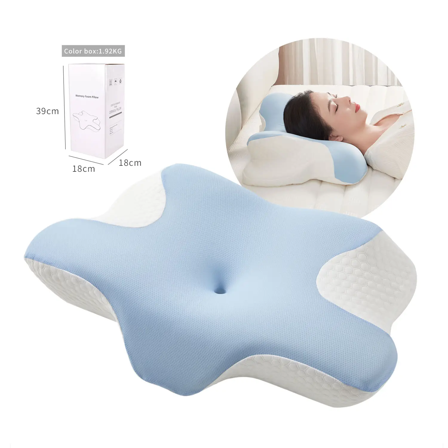 Ergonômico Ortopédico Pescoço Suporte Cervical travesseiro Capa Removível Memória Espuma Deep Sleep Pillow para Pescoço Alívio Da Dor