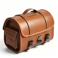 Sacoche de moto vintage en cuir marron, sacoches latérales étanches, boîte à bagages rétro pour moto et scooter