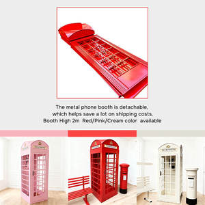 GNW Vente en gros de guirlandes de fleurs artificielles décoratives en forme de rose et de décor de cabine téléphonique londonienne pour <span class=keywords><strong>la</strong></span> décoration de mariage - Product Image 3