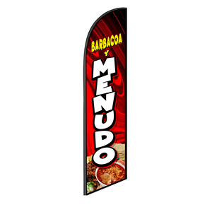 Bandera de playa en forma de lágrima de 2,3x11,1 pies impresa personalizada Barbacoa Y <span class=keywords><strong>Menudo</strong></span> Bandera de plumas Técnica de impresión digital - Product Image 1