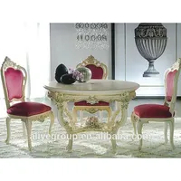 AFD409-भोजन गोल मेज और कुर्सी सेट लकड़ी खाने की मेज और कुर्सियों लक्जरी भोजन कक्ष फर्नीचर सेट