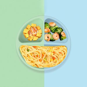 Silicone Divided Plate American Style <b>Toddlers</b> Nursery Mealtime Essentials Dining Learning Training Tableware Supplies Kids - Product Image 1