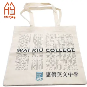 Custom Cotton Tone Bag With Handles Natural Grocery Shopping Bag School Bag With Customized Personalized Logo Print