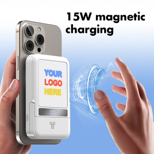 พาวเวอร์แบงค์ 7700mAh พร้อมแท่นชาร์จหูฟังไร้สาย, แท่นชาร์จแม่เหล็กไร้สายพร้อมแท่นชาร์จนาฬิกาและขาตั้ง - Product Image 1