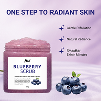 Scrub Pengelupas Kulit Blueberry dengan Shea Butter dan Minyak Esensial yang Menutrisi, Menghaluskan dan Melembutkan Kulit