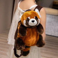 Peluches de raton laveur et panda roux style zoo avec yeux bleus, sac à bandoulière raton laveur, peluche perroquet, poupées en peluche en gros