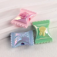 Perles perforées en forme de tête de lapin plaquées et coordonnées en couleur, pour bracelets DIY, chaînes de téléphone portable, accessoires et matériaux en acrylique