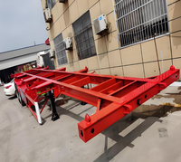 Truk Trailer Pabrik Shandong Cina 2-Axle 3-Axle 40-60 Ton Gooseneck Skeleton Container Semi-Trailer untuk Dijual