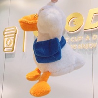 En gros, Porte-clés et Pendentif de Sac en Peluche Canard Mignon de Dessin Animé avec Lunettes, Adorable Ornement Animal, Cadeau