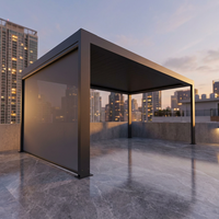 Pergola bioclimatique motorisée en aluminium avec structure thermolaquée, auvent de luxe pour balcon et terrasse