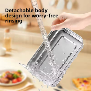 Boîte à lunch chauffante électrique portable rechargeable avec affichage numérique intelligent, en acier inoxydable 304, capacité de 1 litre, pour le bureau et l'extérieur - Product Image 5