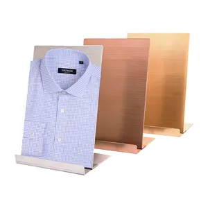 Custom Garment Display Stand Einfach zu montieren des Hemd regal aus gebürstetem Edelstahl