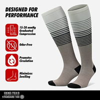 Chaussettes compressées de voyage respirantes en rayonne 15-20 MmHg en bambou
