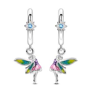 Boucles <span class=keywords><strong>d</strong></span>'oreilles en argent 925 avec pendentif en zircon violet - Bijoux originaux pour femmes - Product Image 3