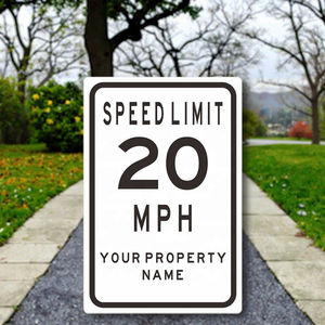 Cartello in Alluminio Limite di Velocità <span class=keywords><strong>20</strong></span> <span class=keywords><strong>MPH</strong></span> - Conforme MUTCD, Riflettente, Personalizzabile per Segnaletica Stradale - Product Image 6
