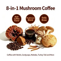 Café instantané soluble aux champignons, mélange d'extraits de Lion's Mane, Reishi, Chaga et Maitake