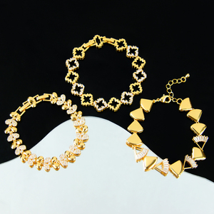 New Design Fashion Zircon <b>Bracelet</b> 21k <b>Gold</b> Plated Dubai Elegant Exquisite Lucky <b>Bracelets</b> for Women Event Party Jewelry - Product Image 3