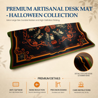 Tapis de Mahjong Américain Halloween avec motifs Chat Noir et Fantôme sous la Lune, pour Soirées de Jeu en Famille - Expédition depuis l'Entrepôt des États-Unis