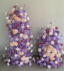 Matrimonio rosa rosa rosa fiori di ortensie di seta artificiale Set fila ad arco floreale per matrimonio compleanno sfondo decorazione - Product Image 2