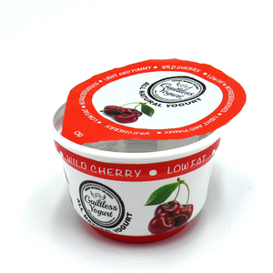 Gobelet en plastique jetable de 200 ml (7 oz) <span class=keywords><strong>au</strong></span> goût cerise avec couvercle en aluminium scellé - Product Image 3