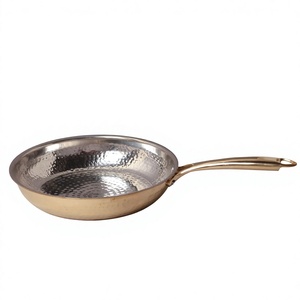 Shiny Brass Fry <b>Pan</b> With Long Handle Gold Finished For Home Kitchen Cookware Stovetop Cooking <b>Pan</b> Durable Frying <b>Pans</b> - Product Image 1